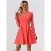 INSPIRE CHIC Women's Mesh See-Through Heart Sheer Sleeve Skater Party Dress - 4 of 4