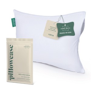 ComfyDown Pillowcase for Toddler & Travel Pillows - Breathable 100% Cotton, 400 Thread Count, Made in USA 12x16 - 1 of 4