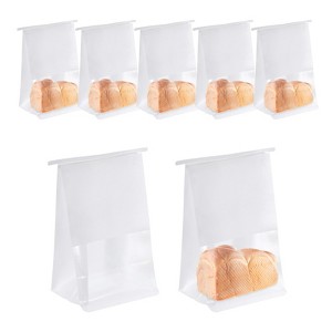 Unique Bargains Greaseproof Clear Windows Iron Tie Tab Lock Gift Bags 25 Pcs - 1 of 3