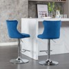 Kumasinova 25"-33" Swivel Bar Stools with Tufted High Back,Luxury Velvet Counter Height Back Stools with Gas Lift & Silver-Plating Footrest - 2 of 4