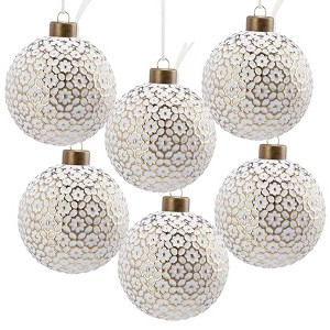 Dexmalle Set of 6 Glass Decorative Hanging Ball Christmas Tree Ornaments - 1 of 4