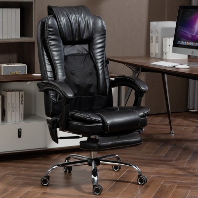 Reclining Massage Office Chair with Heat and Footrest High Back for Home or Work Office Use-3irtyhousy