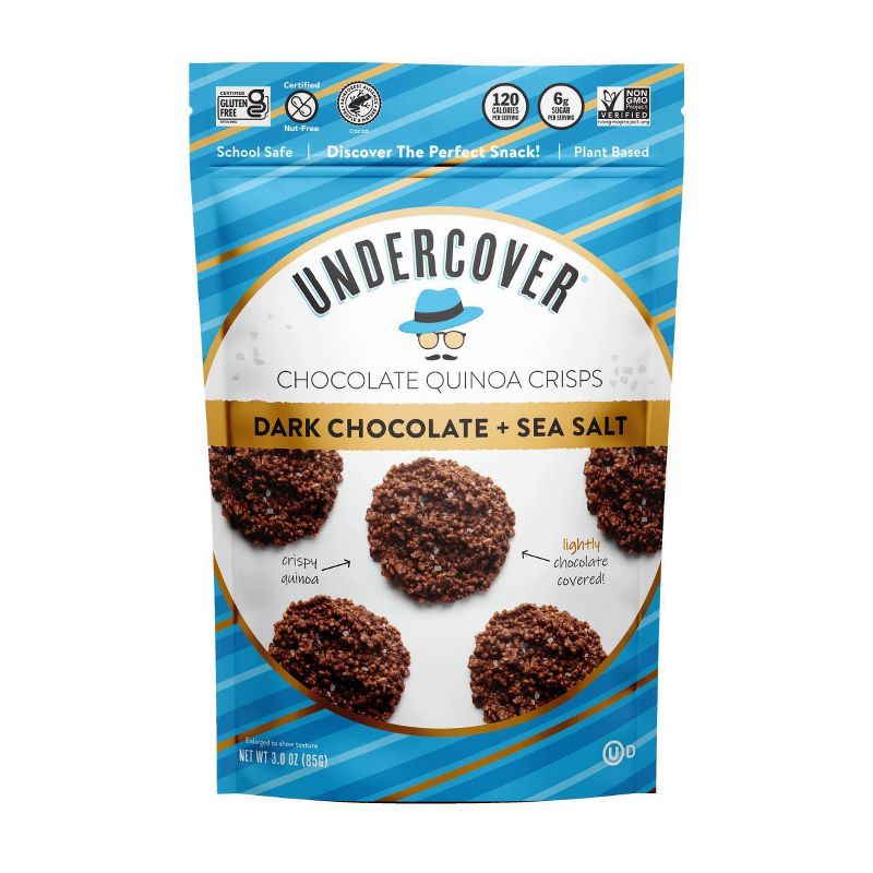 Undercover Dark Chocolate + Sea Salt Chocolate Quinoa Crisps - 3oz, 1 of 8