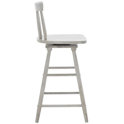 Gray Wood Swivel Windsor Counter Stool