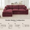 107.9" Chenille Upholstered L-shaped Sectional Sofa with Double-layer Cushion and Side Pockets - 4 of 4