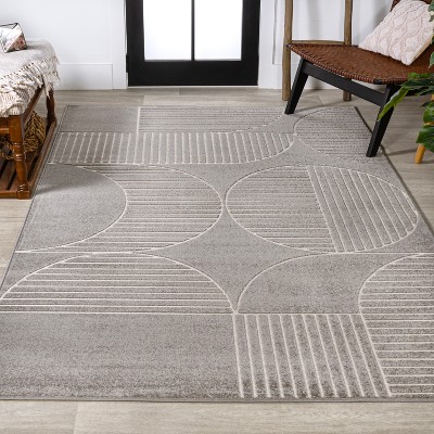 JONATHAN Y Nordby High-Low Geometric Arch Scandi Striped Indoor/Outdoor Area Rug