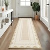 Modern Bordered Living Room Bedroom Rugs, Scalloped Washable Non Slip Dining Room Carpet, Accent Home Decor Rugs - 3 of 4