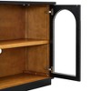 Okak Country Style Sideboard Storage Cabinet with 4 Arched Glass Doors and Adjustable Shelves, Wooden Buffet Cabinet for Kitchen - 4 of 4