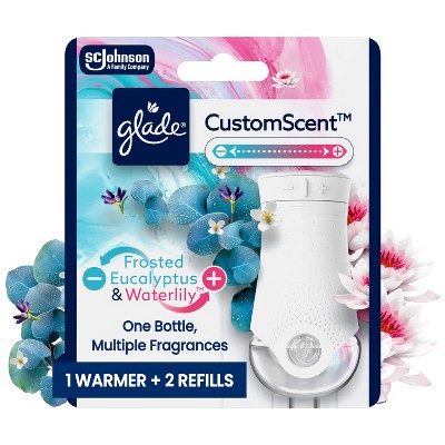 Glade Custom Scent Air Freshener Plug Ins Scented Oil Diffuser Refills - Frosted Eucalyptus + Waterlily