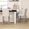 Tangkula 4PCS 24.5" Counter Height Bar Stools Modern Fabric Upholstered Kitchen Chairs - 4 of 4