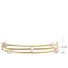 EVERLY JEWELRY | Brass 4.5-5mm Pink & White Cultured Freshwater Pearl Layered Coil Bangle, 7-inch - 3 of 4