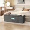 Tangkula 43" Folding Storage Ottoman Bench w/ Removable Divider & Side Pocket Bedroom - 2 of 4