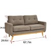 Homy Casa 67.7" Mid-Century Upholstered Tufted Loveseat Sofa with Wooden Legs - 3 of 4