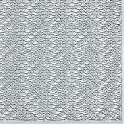 Blue and Cream Geometric 8' x 10' Indoor/Outdoor Rug