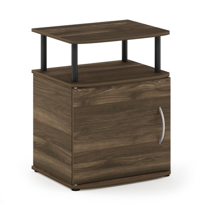 Furinno JAYA Utility Design End Table, Columbia Walnut/Black