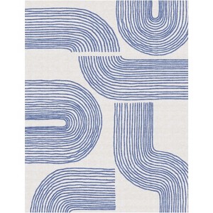 Machine Washable Area Rugs with Non-Slip Backing - Soft Vintage Farmhouse Grid Pattern No Shedding Low Pile Carpet for Living Room - 1 of 1