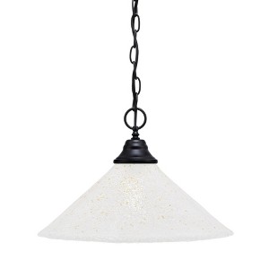 Toltec Lighting Any 1 - Light Pendant in  Matte Black with 16" Gold Ice Shade - 1 of 1