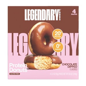 Legendary Foods Gluten Free and Keto Friendly Protein Donuts - Chocolate Dipped - 20g Protein - 8.6oz/4ct - 1 of 4