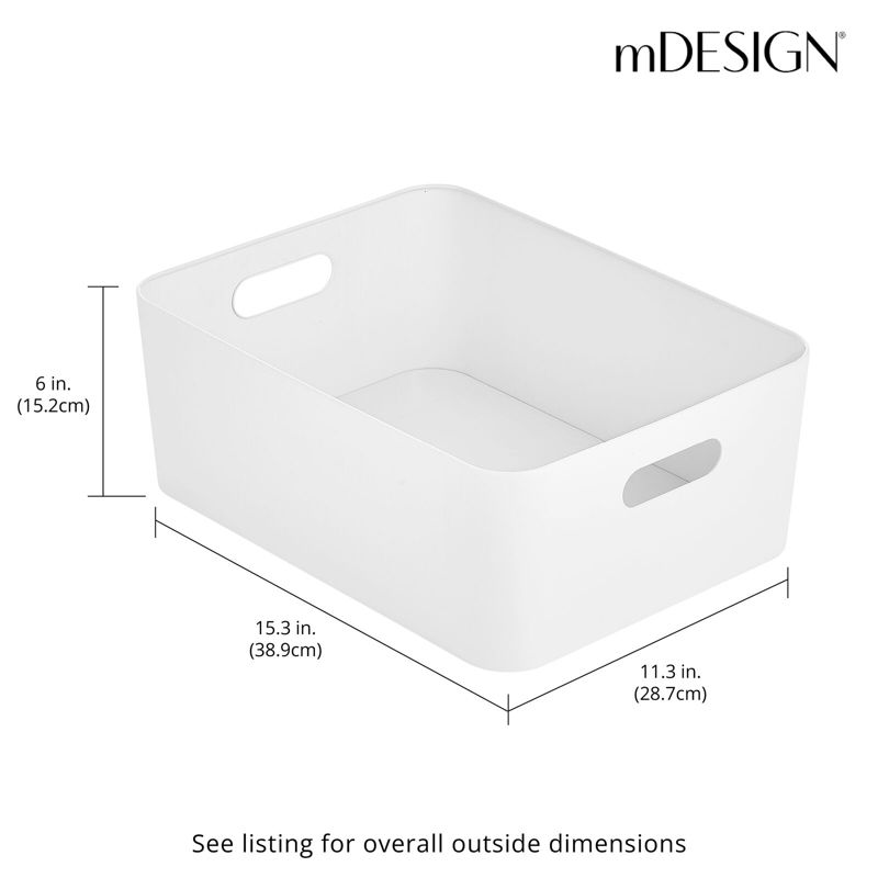 mDesign Large Metal Kitchen Storage Container Bin with Handles, 4 of 9