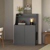APRILSOUL Large and Tall Litter Box Enclosure, Modern Wooden Litter Box Furniture for XL Litterbox with Open Shelf as Sideboard Cabinet - 2 of 4