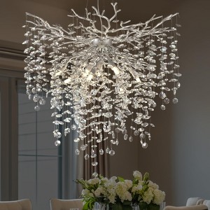 CityFurn 10-Light 32" Modern Tree Branches Crystal Chandelier - 1 of 4