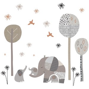 Bedtime Originals Elephant Love Gray Elephants/Trees/Stars Wall Decals/Stickers - 1 of 3