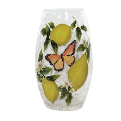 Stony Creek 7.25 In Fresh Lemons Pre-Lit Med Vase Summer Kitchen Butterfly Novelty Sculpture Lights