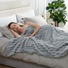 Amelie Home Soft Faux Fur Throw Blanket, Faux Rabbit Fur Striped Throw Blanket - 4 of 4