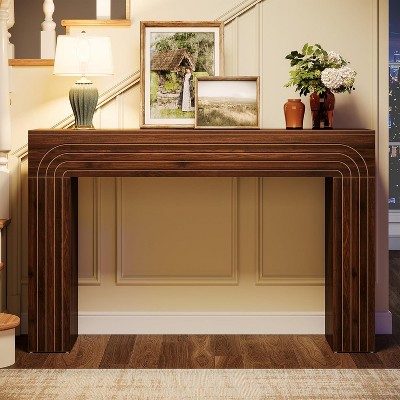 Hommoo 55-Inch Farmhouse Console Table Walnut Brown