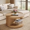 Tribesigns 31.5" Round Coffee Table with Storage, 2-Tier Fluted Accent Living Room Table, Circle Entertainment Center Furniture - 2 of 4