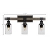 Toltec Lighting Tacoma 3 - Light Vanity in  Black/Painted Wood with 4" Clear Bubble Shade - 2 of 2
