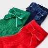 Toddler Girls' 3pk Velvet Bows Ankle Socks - Cat & Jack™ - 3 of 3