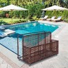 Wicker Pool Storage Cart w/Wheels - Holds Floats, Toys, Towels - Weather-Resistant PE Rattan, Foldable - for Patio, Garden, Beach - 3 of 4