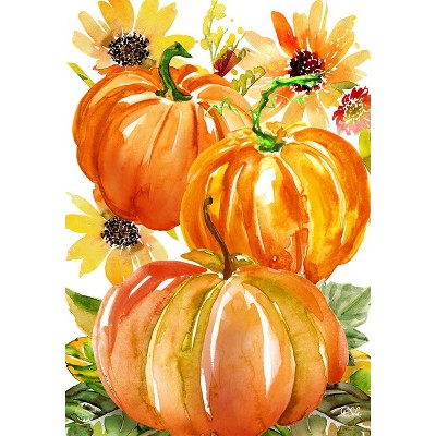 Briarwood Lane Fall Garden Flag 12x18 For Outdoor Watercolor Pumpkins For Fall Garden Flag Flags For Outside