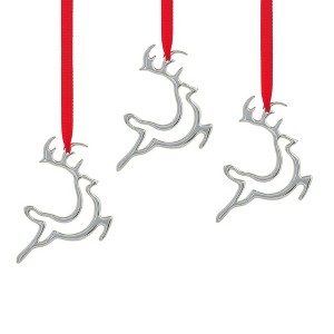 Nambe Mini Set of 3 Reindeer Ornament - 1 of 4