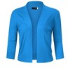 Women’s 3/4 Sleeve Cropped Cardigan Sweaters Open Front Knit Short Bolero Shrugs - 2 of 4