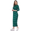 BLUEMING Womens 3/4 Long Sleeve Maxi Hoodie Dress Casual Pocket Slim Pullover Sweater Dress Travel Outfits - 3 of 4