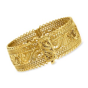 Ross-Simons 18kt Gold Over Sterling Wide Filigree Bangle Bracelet - 1 of 4