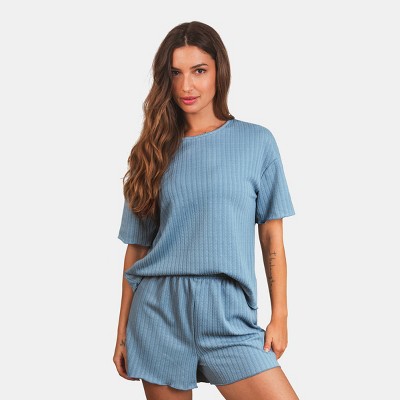 Women's Chic Ribbed Knit Two-Piece Lounge Set - Cupshe