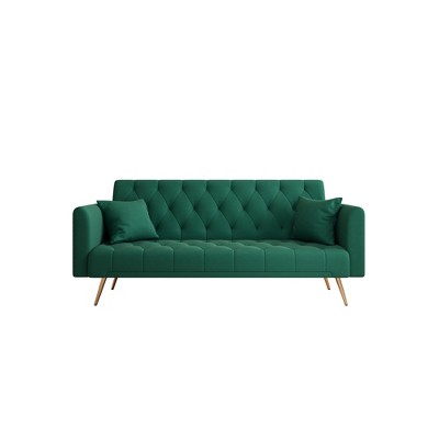 NicBex 71 Inch Velvet Convertible Love Seat Sofa with 2 Throw Pillows for Living Room,Bedroom,Office,Apartment