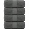 Luxury Bath Towels - 100 Soft Cotton, 700 GSM, 27x54 Inch, Set of 4, Gray - 2 of 4