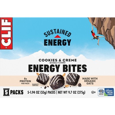 CLIF Bar Plant Based Energy Bites Cookies & Creme Made with Organic Oats - 6g Protein - 9.7oz/5ct