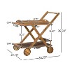 VYNXARIA Wood 2-Tier Bar Cart with Detachable Tray 4 Lockable Casters & 1 Handy Handle - 3 of 4