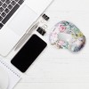 Insten Floral Mouse Pad with Wrist Support Rest, Ergonomic Support, Pain Relief Memory Foam, Non-Slip Rubber Base, Arc L, White - 2 of 4