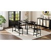 5-Piece Extendable Dining Table Set for 4-8 People,63 Inch Kitchen Table with 2 Benches & 2 Stools,Space Saving Modern Dining Room Furniture - Black - 4 of 4