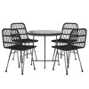 vidaXL Garden Dining Set Black Poly Rattan Medium Tough - Black - 3 of 4