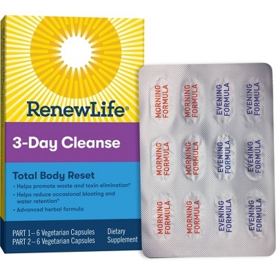 Renew Life Total Body Reset 3-Day Cleanse Capsules - 12ct