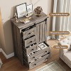 Farmhouse 5 Drawer Dresser for Bedroom, 48" Tall Wood Dresser Chest of Drawer with Sliding Barn Door, Adjustable Shelf, Storage Organizer - 2 of 4