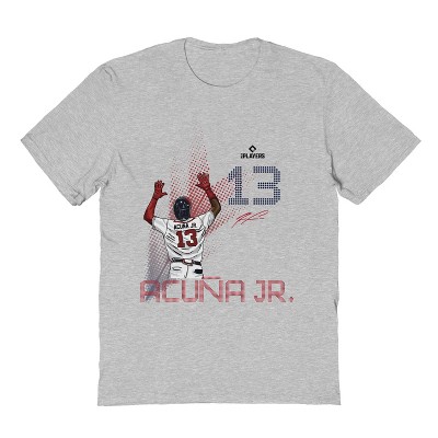 MLBPA Men's Acuña Jr Pw Licensed Mlb Players Atlanta Braves Mlb  Baseball Ronald Acuña Jr. Short Sleeve Graphic Cotton T-Shirt - Sport Grey 3X