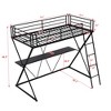 ALEXOUN Twin Size Metal Loft Bed with Desk, Ladder and Full-Length Guardrails & X-Shaped Frame,for Kids, Teens, Adults, No Box Spring Needed,Black - 3 of 4